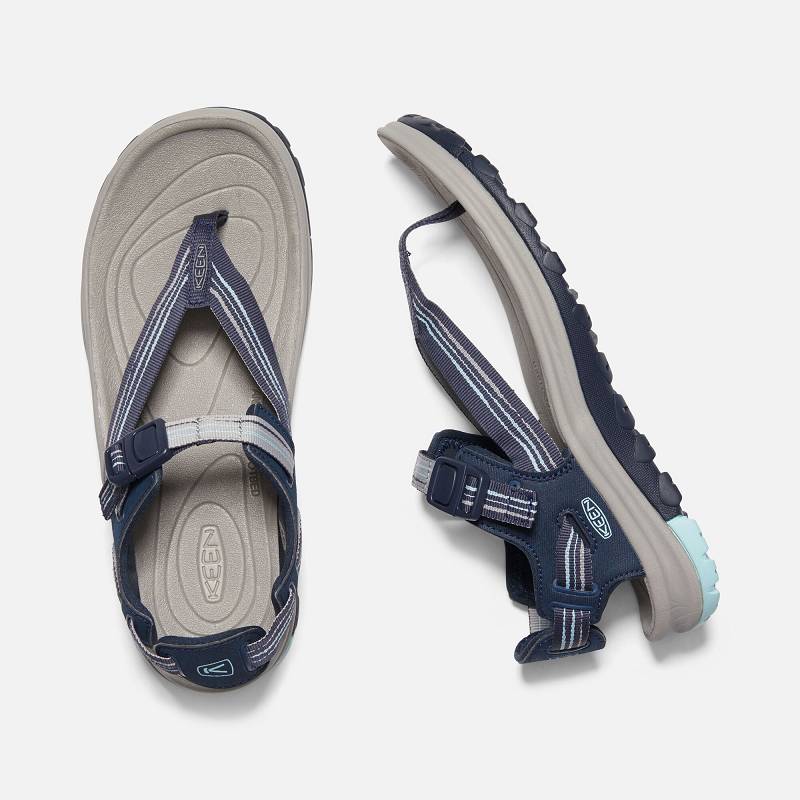 Keen Terradora II Toe Post Trekkingsandalen Damen DE-18067 Navy/Light Blue - Keen Damenschuhe Navy